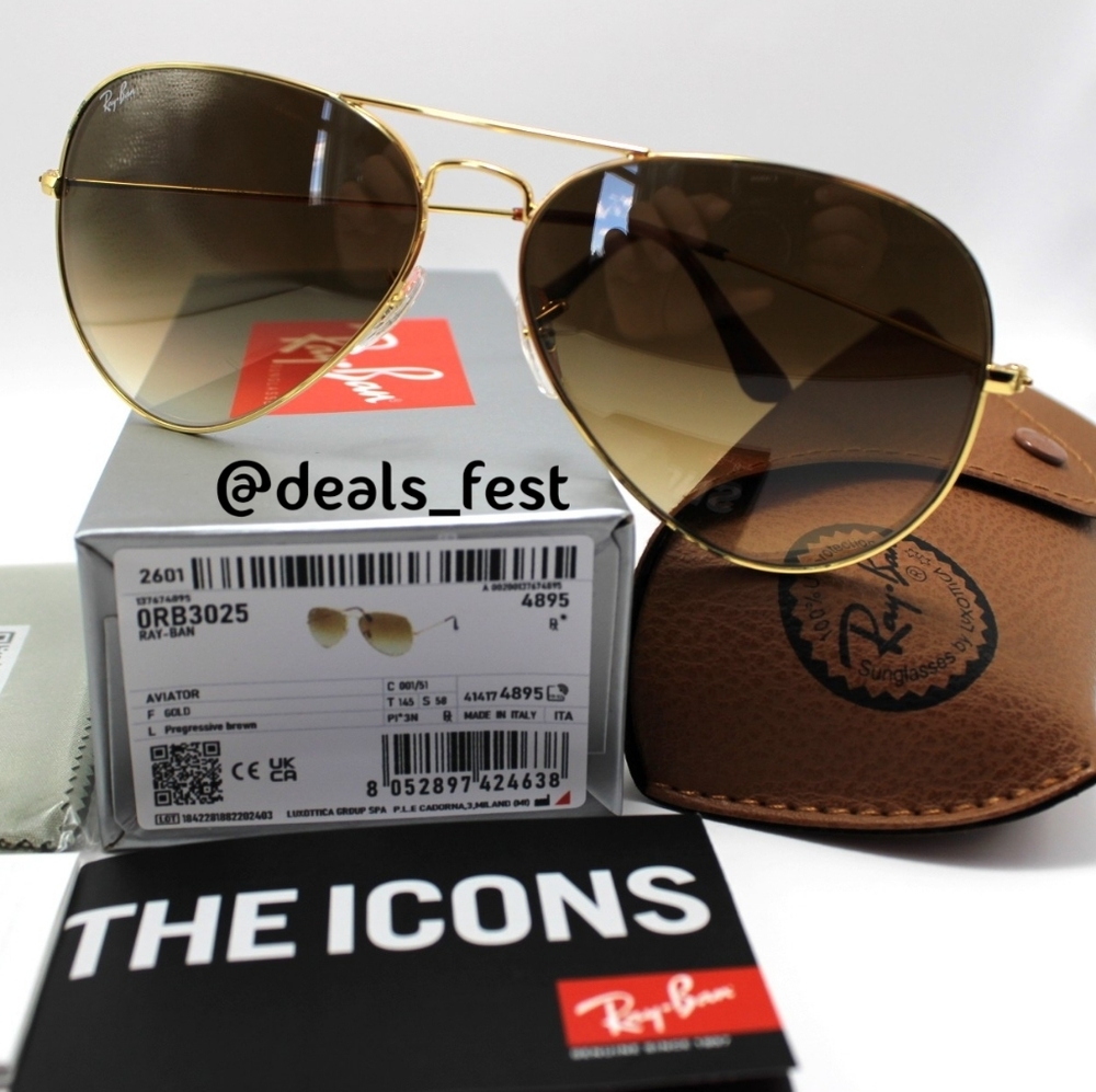 Model Display Ray-Ban Aviator Gradient Brown Rb30… - image 3